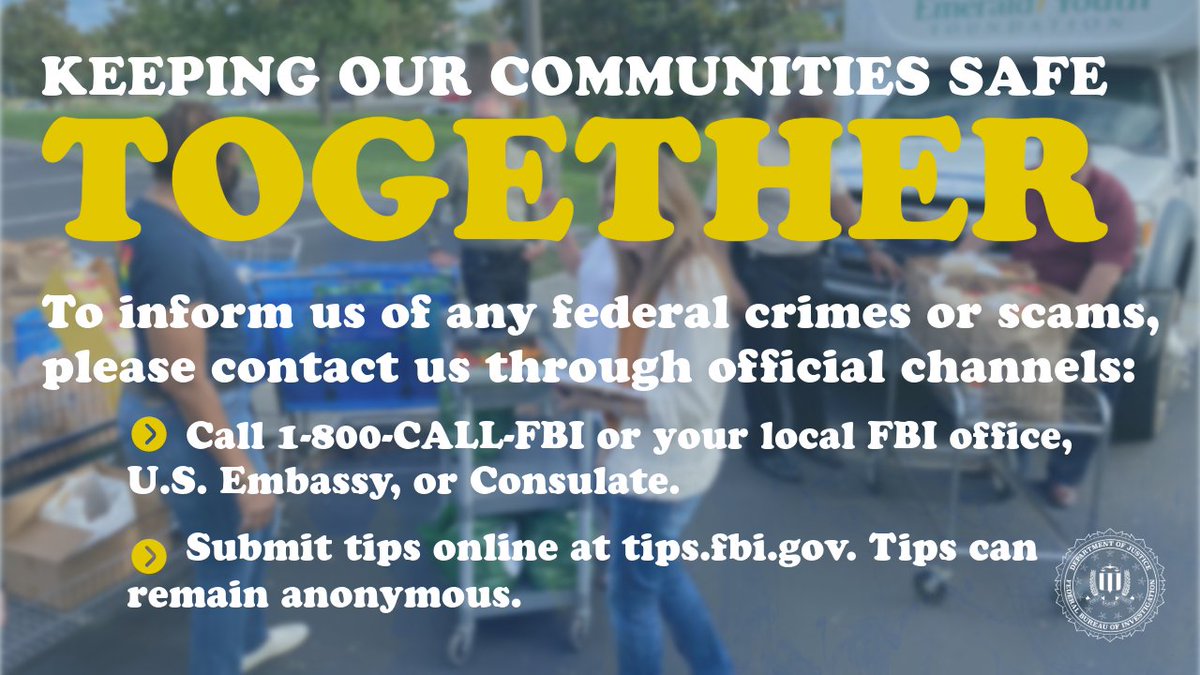 Do you know when and how to contact the #FBI? The FBI is a federal investigative and intelligence agency with jurisdiction in a wide range of federal crimes. To learn more about when you should contact the FBI, visit fbi.gov/contact-us.