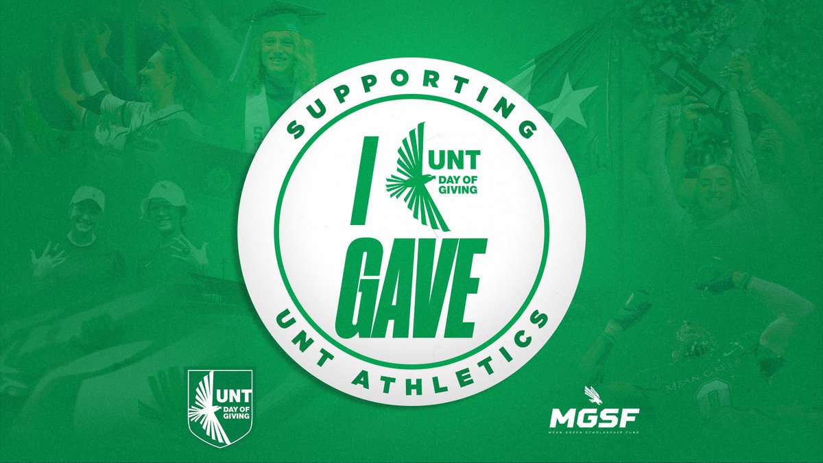 Happy to support @MeanGreenSports student-athletes on #UNTDayofGiving! Your gift goes a long way in helping us achieve next level success! 🔗northtex.as/GiveMeanGreen #GMG🟢🦅