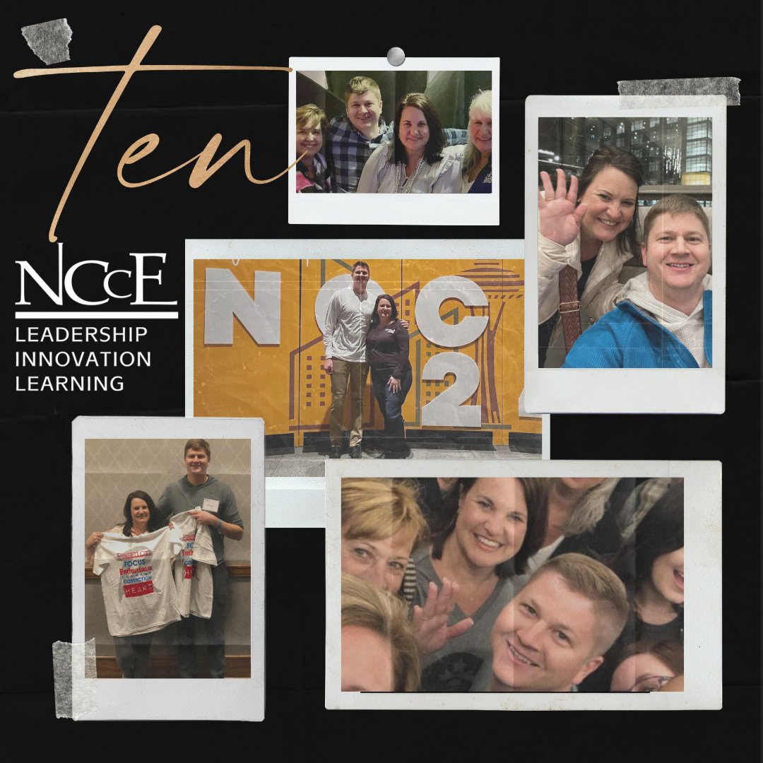 Today, @Bobby_NCCE  & @sdavenport931 celebrate 10 years at NCCE! They first came to NCCE in 2014 and now these two are now co-leading NCCE, an organization centered on professional learning in ed-tech and community. We're excited to see where NCCE will be come 2034! #IAmNCCE