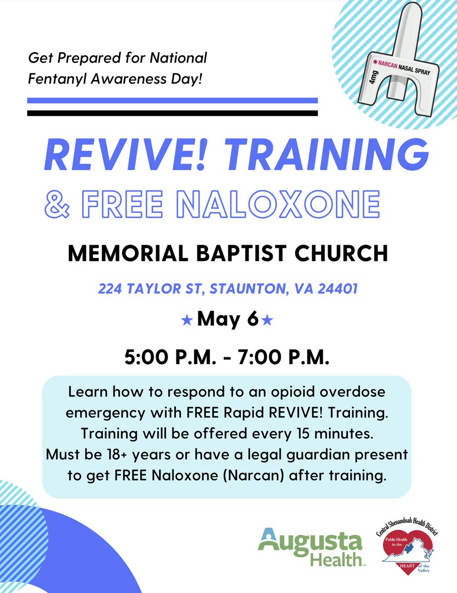 Interested in learning about how to respond to an opioid overdose emergency? Come to REVIVE training at Memorial Baptist Church on May 6, 2023. Being prepared can help save a life.