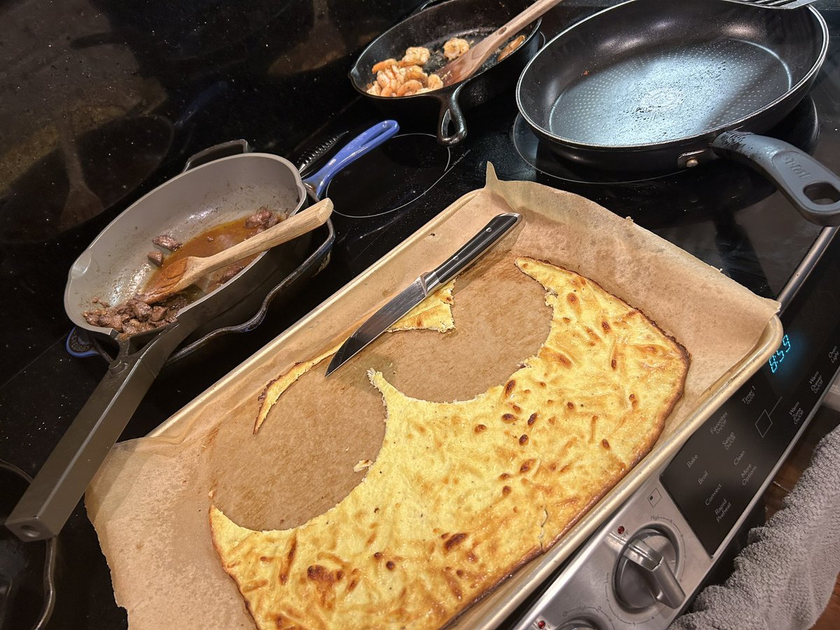 Cut the keto flat bread into “tortillas.” Fill ‘em up.