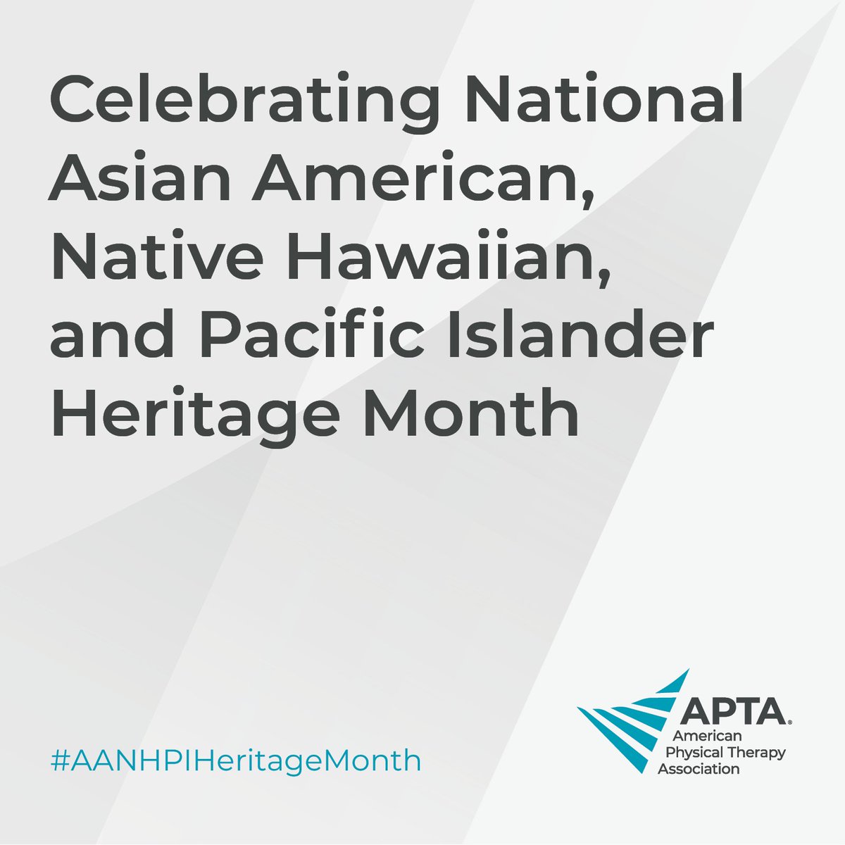 This May, we celebrate National Asian American, Native Hawaiian, and Pacific Islander Heritage Month. APTA honors the PTs and PTAs from AANHPI communities who enrich our profession with their diverse backgrounds, knowledge, and expertise. #AANHPIHeritageMonth #AANHPIHM
