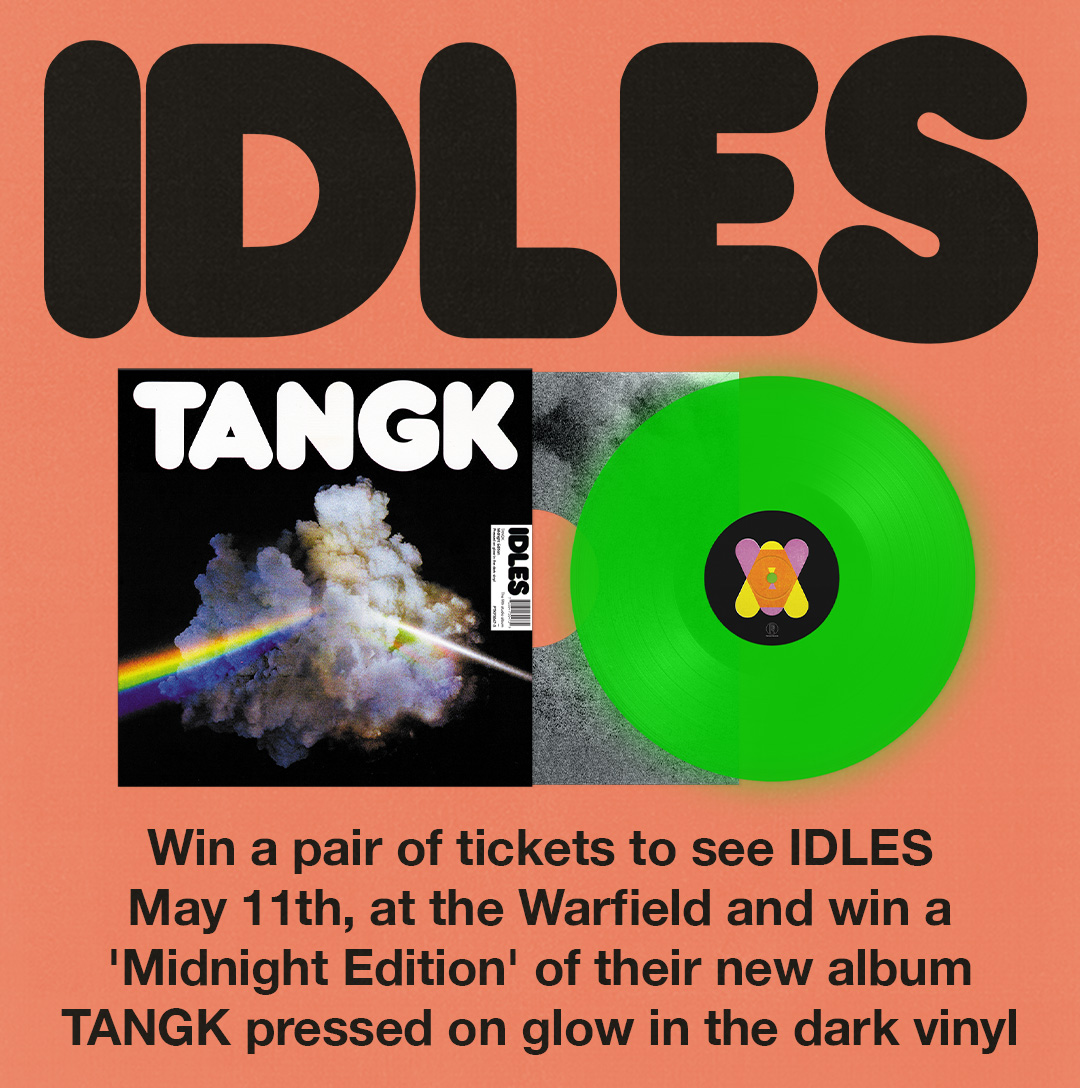 🔥👉Feeling lucky?! Follow us & Retweet for a chance to win a pair of tickets to see @idlesband on Saturday, May 11th at @thewarfield, PLUS the limited Midnight Edition of their new album 'TANGK' (@partisanrecords) on glow-in-the dark vinyl!