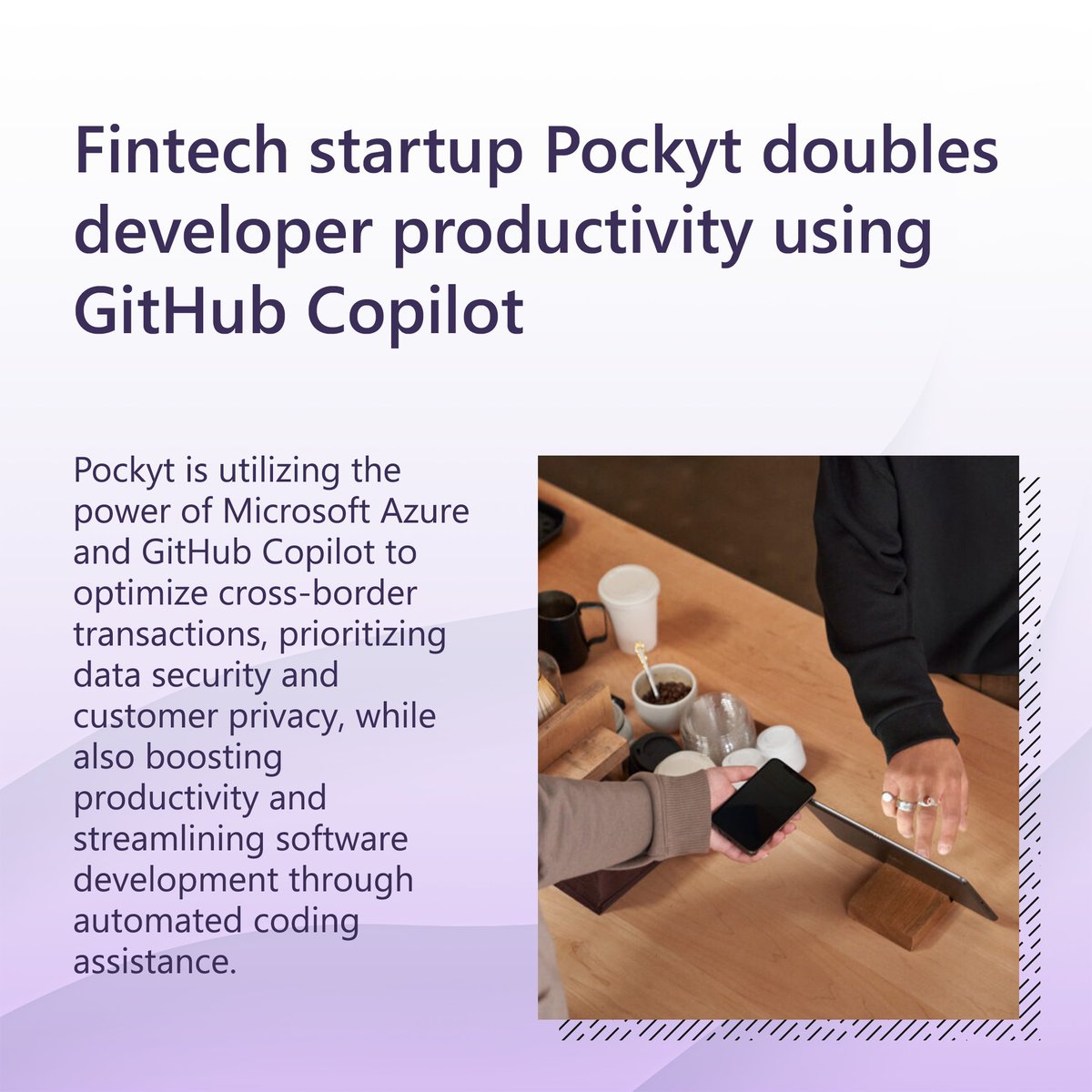 Code smarter, not harder!💡 @pockytio's developers improved developer productivity by more than 100% with GitHub Copilot, reducing integration time and boosting efficiency. Learn how they did it: msft.it/6011YPzXR