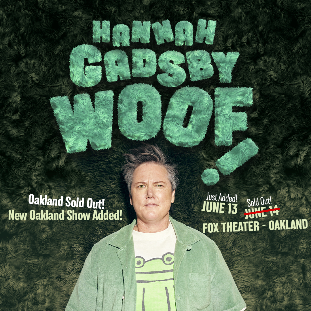 2nd Show Added by Popular Demand 💚 @Hannahgadsby is bringing a 2nd night of Woof! to Oakland on 6/13 w/ @DeAnne_Smith 🐶 Their 6/14 show is SOLD OUT so make sure to get tickets to 6/13 while you can 🌳 Presale begins Thu, 5/2 at 10am w/ PW = heron 🎤 🎟️: bit.ly/3Wm1xV5