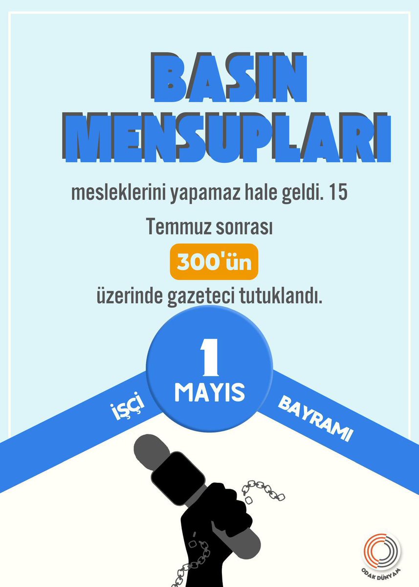 73 yaşındaki gazeteci Alaaddin Kaya 7 yıldır hukuksuz şekilde mesleğinden men edildi ve tutuklandı.
Hayatını emek emek milletine sunan, kronik hastalıklarla boğuşan bu masum, dört duvar ardında hangi emekçi bayramını kutlayabilir ki?

@ADLITIPKURUMU
EmeğiÇalınanların Bayramı