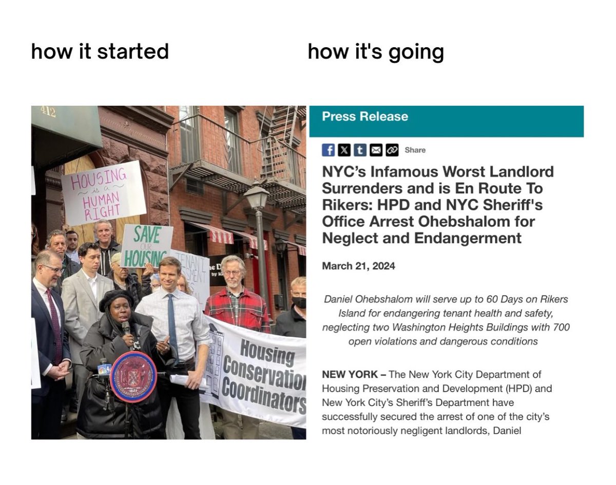 Two years ago, we gathered the community on the steps of 410-412 W 46th Street, calling on the City to do more to protect the tenants there from the city's worst slumlord, Daniel Ohebshalom. We convened many stakeholder meetings. Tempers flared. We brought the HPD commissioner to