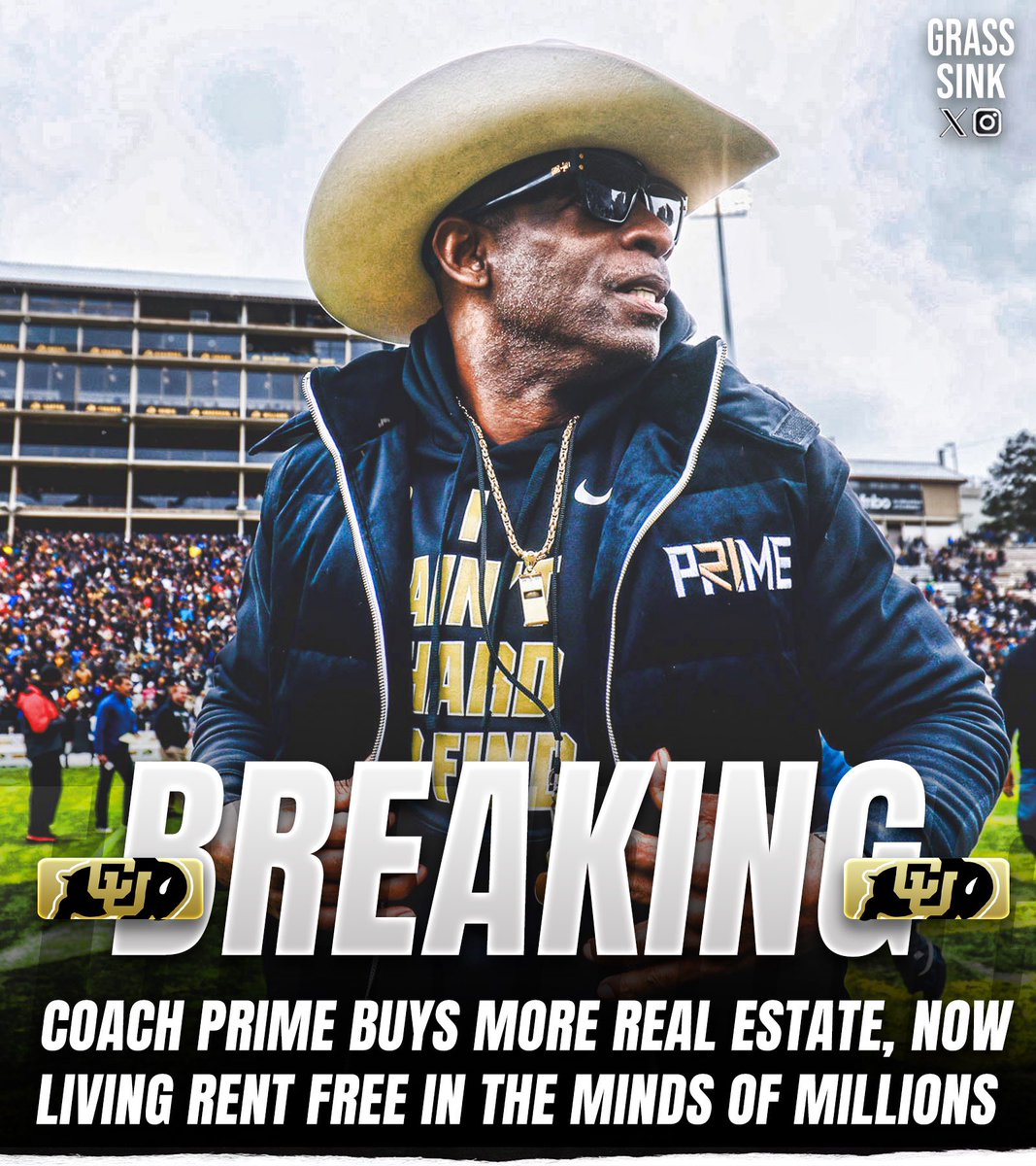 BREAKING: Coach Prime has officially bought more property and is now living rent free in the minds of tens of millions of Americans. You can now add real estate mogul to the very long list of accomplishments Coach Prime has achieved in his life. Congrats Prime!
