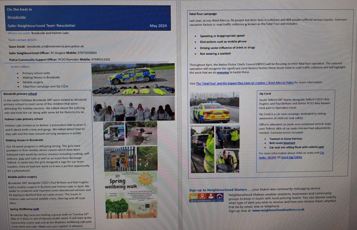 Brookside SNT May newsletter #40595 #communityengagement #policingpromise