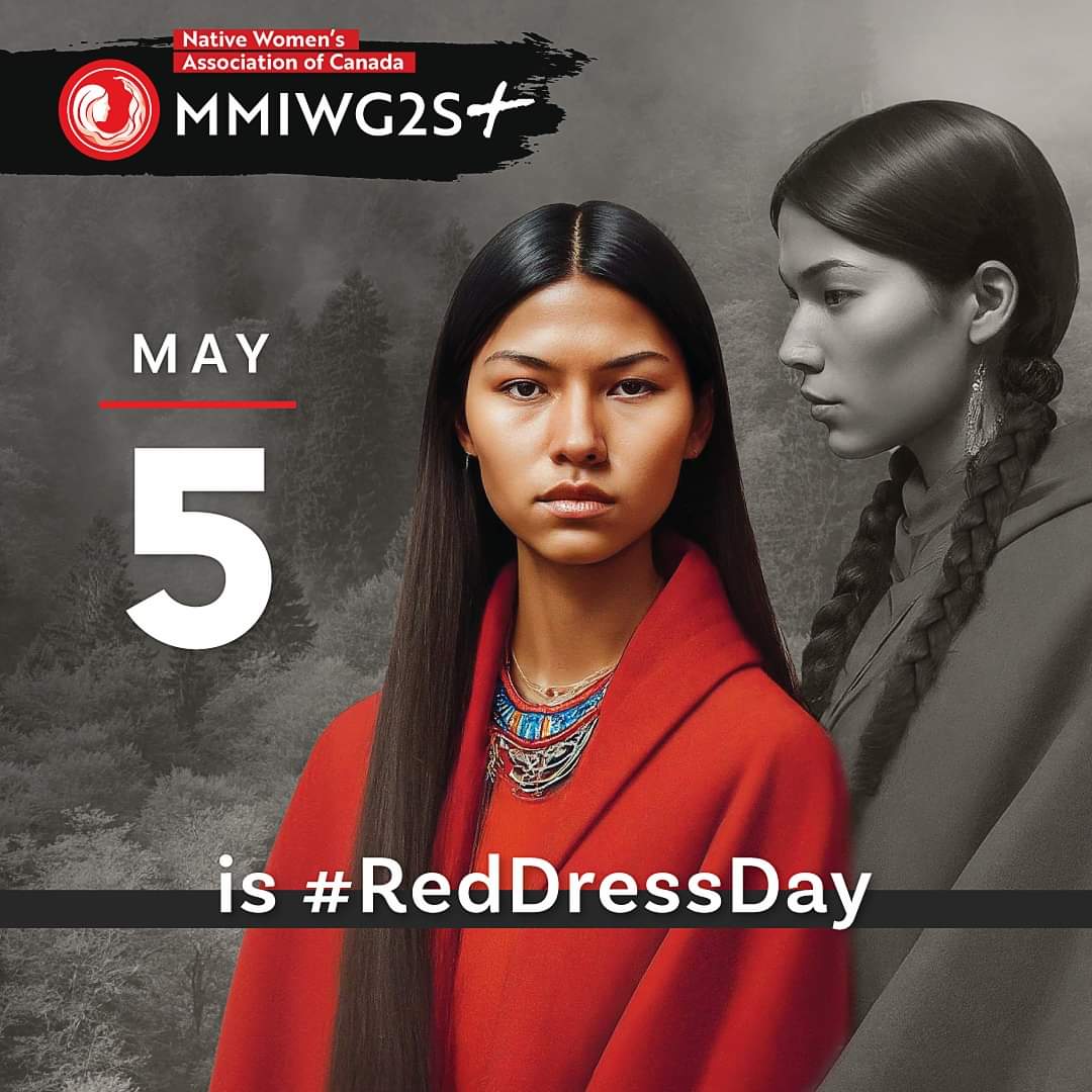 May 5th is Red Dress Day, a day to raise awareness about the ongoing crisis of missing and murdered Indigenous women, girls, and 2SLGBTQIA+ peoples (MMIWG2S+). As this important awareness day approaches, we encourage you to hang a red dress to honour MMIWG2S+.⁣ ⁣ #MMIWG #MMIWG2