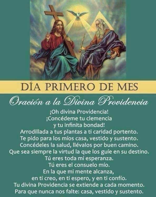 Como todos los días 1 de mes, encomendamos el sustento digno y suficiente a la Divina Providencia