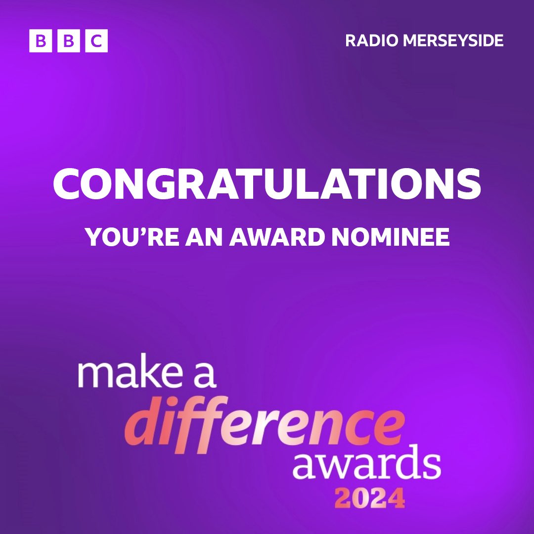 A lovely surprise today ! Thank you to those who nominated us! #whatwedo @bbcmerseyside