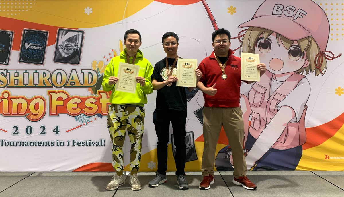 🌸 BSF 2024 🌸

Here are your champions of Bushiroad Spring Fest Vancouver, BC (CA) for Weiß Schwarz! 🎉 

🏅 It's all good at applewood 
🥈 Do you like it?
🥉 Thomas No GF

#Bushiroad #BSF2024
