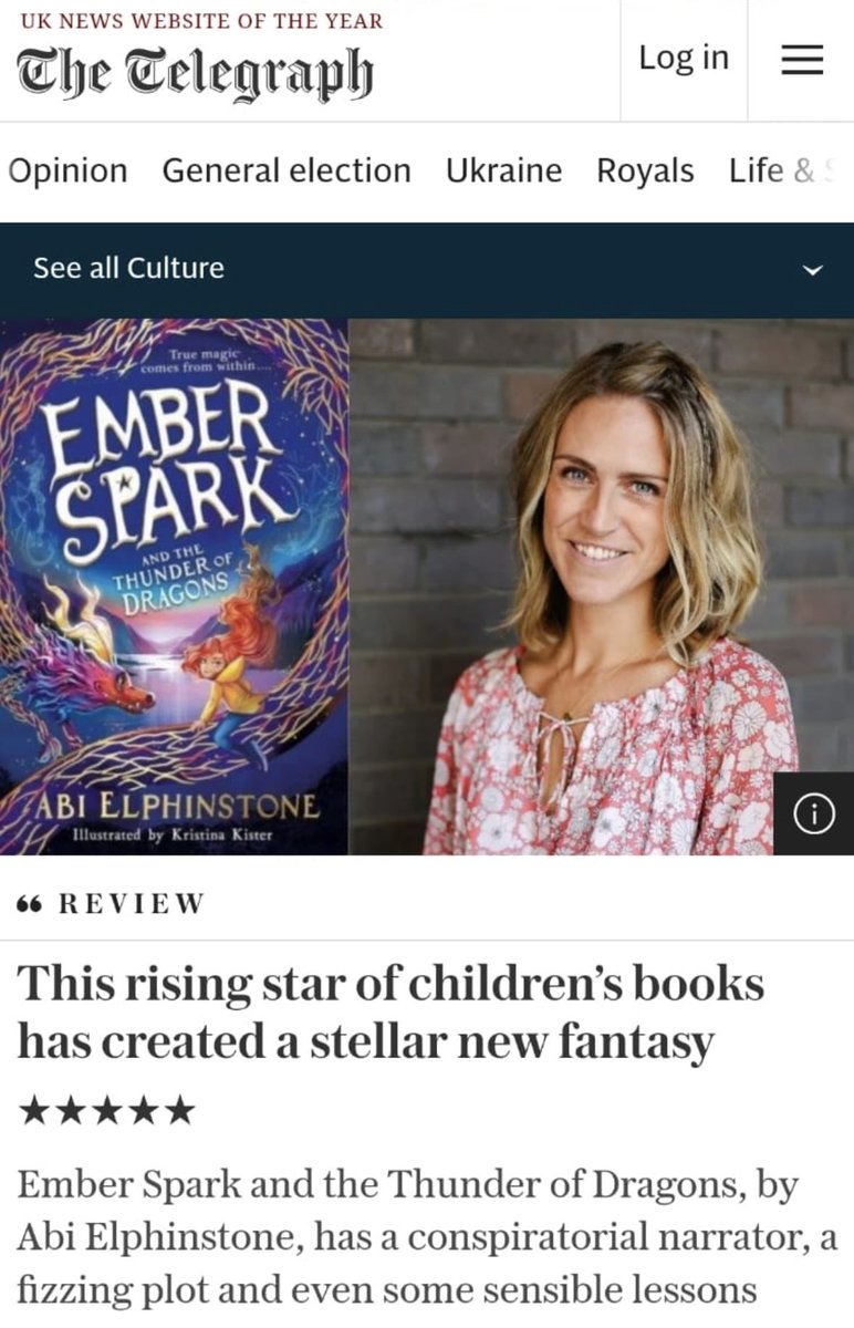 The first, and probably only, time anyone will ever call my ideas ‘sensible’… EMBER SPARK’s first national review and it’s 5 stars from The Telegraph! 🎉 @simonkids_UK