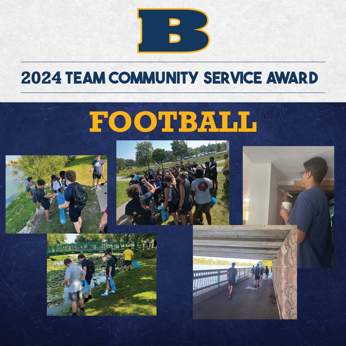 Last night we celebrated our Student-Athletes at our Awards Banquet! The next award of the evening: 2024 Team Community Service Award - Football