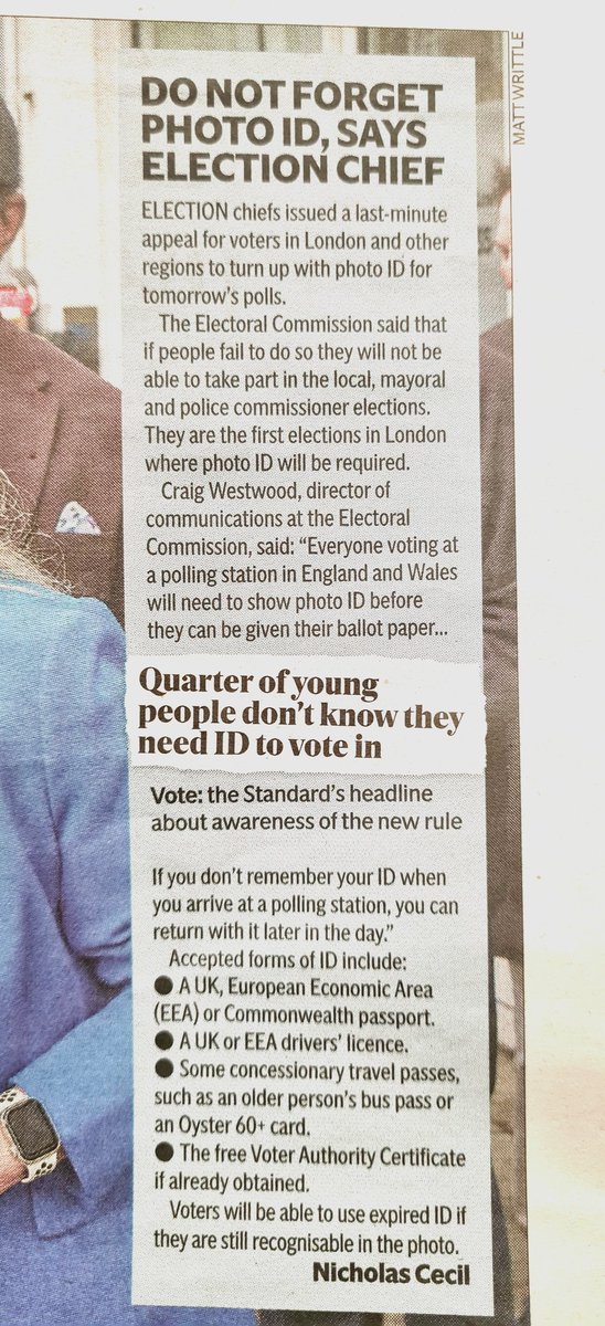 22%-31% of London voters not knowing they need photo ID to vote is HORRIFYING news 😭 So even if you don't want to vote for @ZoeGarbett / @_katieknight_ / @TheGreenParty tomorrow (though we hope you do) PLEASE ensure you have accepted photo ID with you! 💚