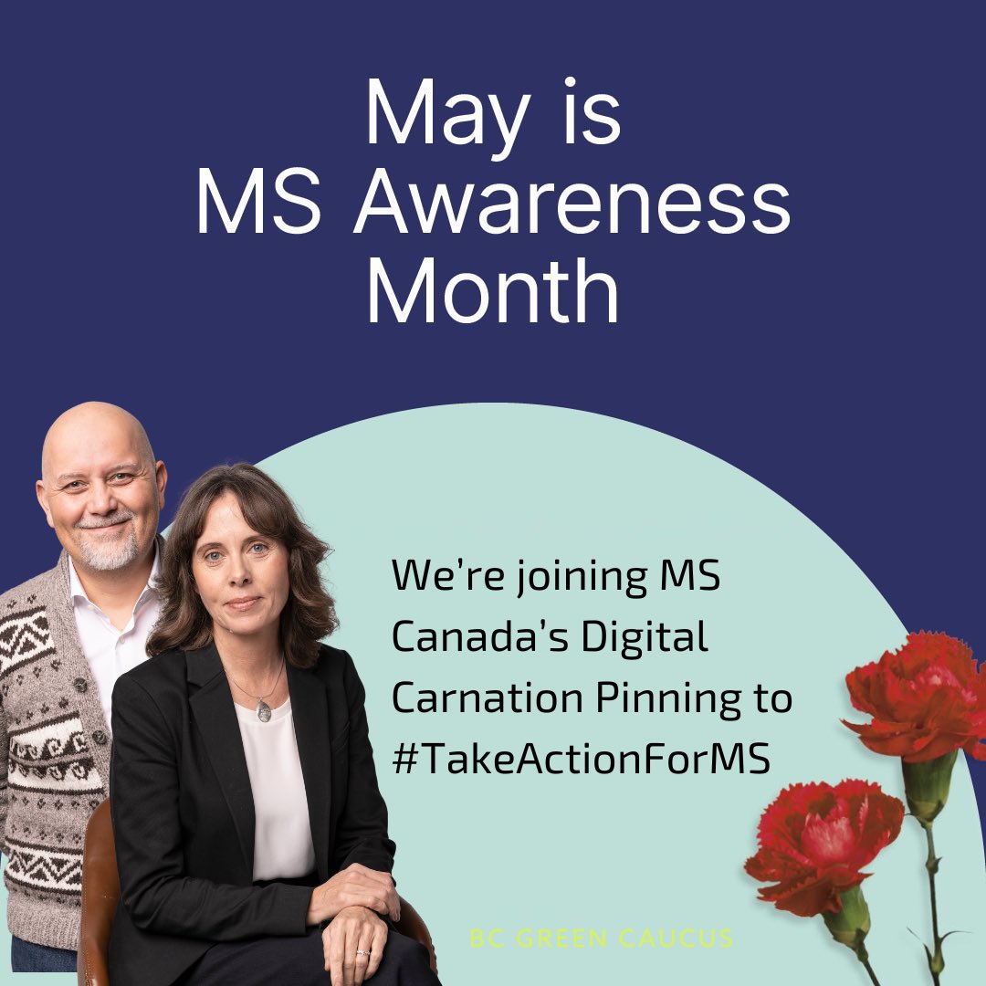 May is Multiple Sclerosis (MS) Awareness Month. Today, we share this digital carnation to #TakeActionForMS and show our support for all Canadians affected by MS. Together with @MSCanOfficial, we can make a world free of MS a reality.