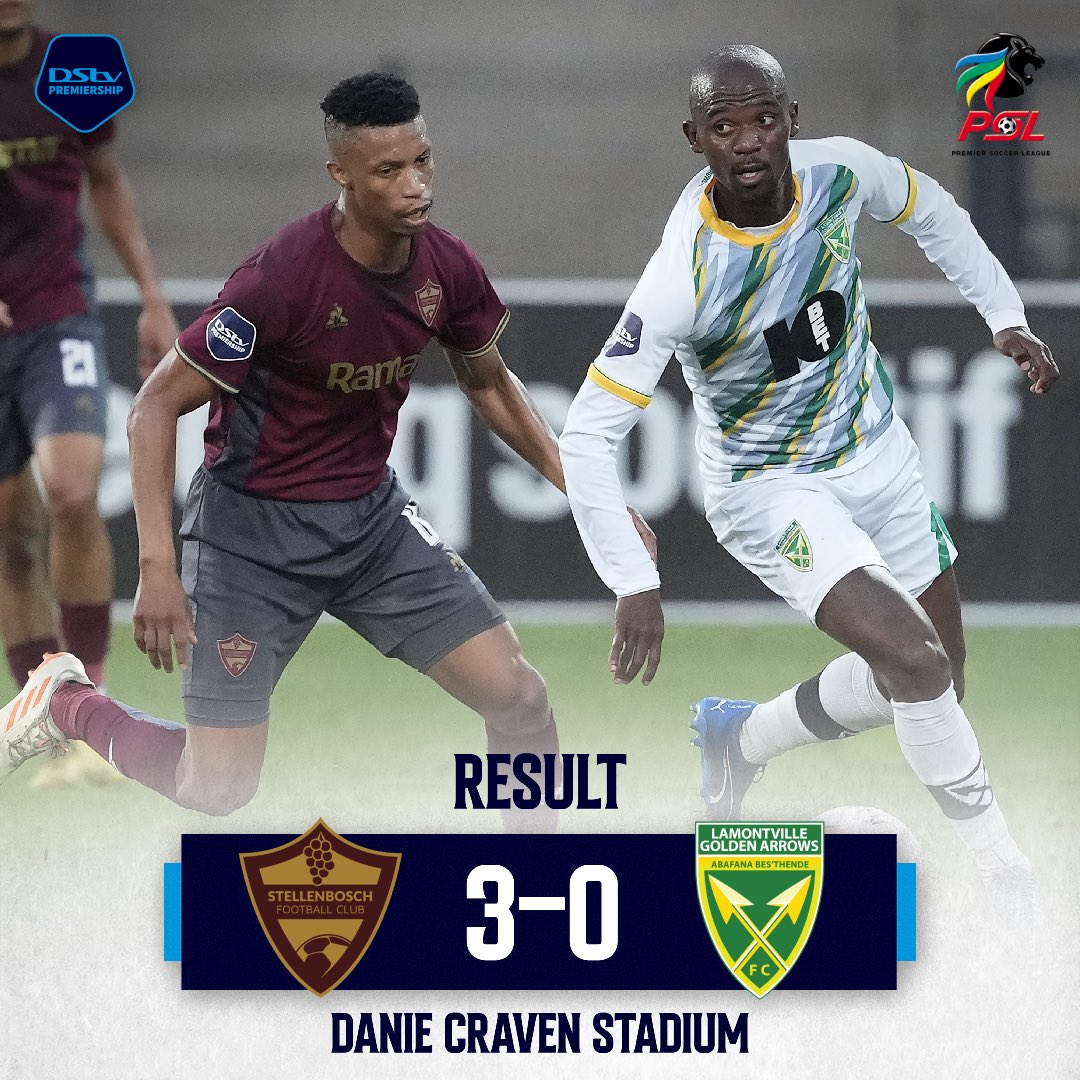 3 Points in the bag for @StellenboschFC as they solidify their second spot in the #DStvPrem Standings.