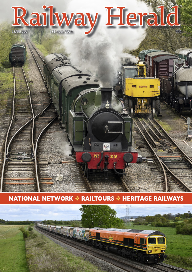 Issue 860 out now: Regeared DBC Class 66/6 enters traffic, Former Long Marston MoD site to be electrified and First Class 66 fitted with ETCS in-cab signalling moves to Old Dalby. PLUS! Commemorating the first 30 years of service for the Channel Tunnel railwayherald.com/magazine/previ…