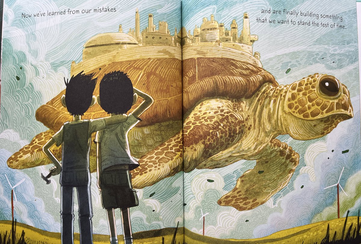 I’m a sucker for books by @bottomshelfbks and @dsantat. (This is no 4) “Built to Last” is a brilliant story of creativity, wild imagination and friendship. The story of friendship is beautifully written and visually it zings. Lovely stuff #PicturebookPage