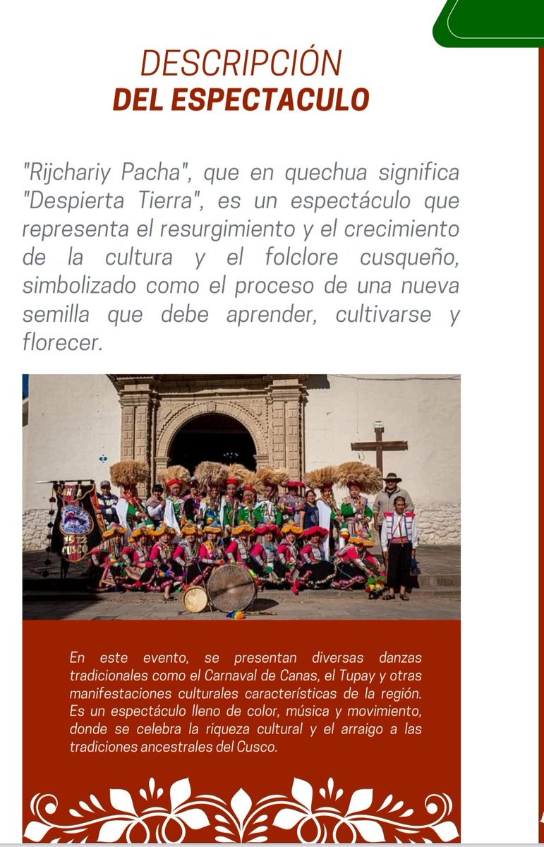 Para l@s cusqueñ@s que están en Lima o a quienes les interese disfrutar de la música y danza cusqueña, hoy en el Gran Teatro Nacional la Agrupación Cultural 'RIJCH'ARIY WAYNA', de #Cusco realizará una presentación de diversas danzas típicas cusqueñas por su 52 aniversario. Este…