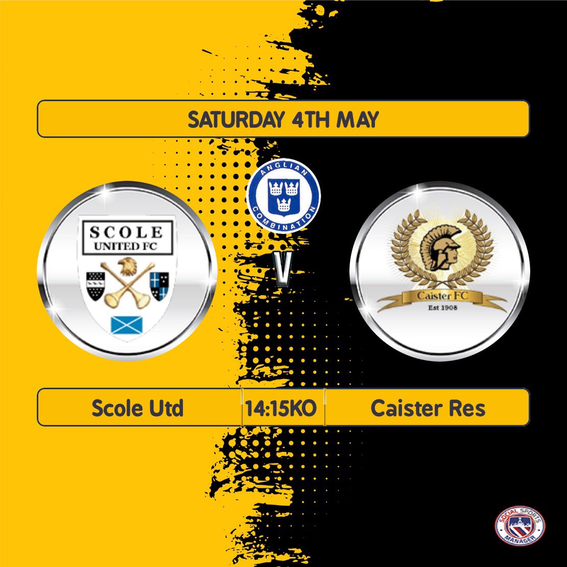 MASSIVE game for the ressies Saturday when they host @caisterfc1 res! Only a win will see them survive so all the support possible is appreciated, bar will be open too and weather is supposed to be good so come and cheer the lads on they need it!! ☀️🍻💛🖤 #UTS