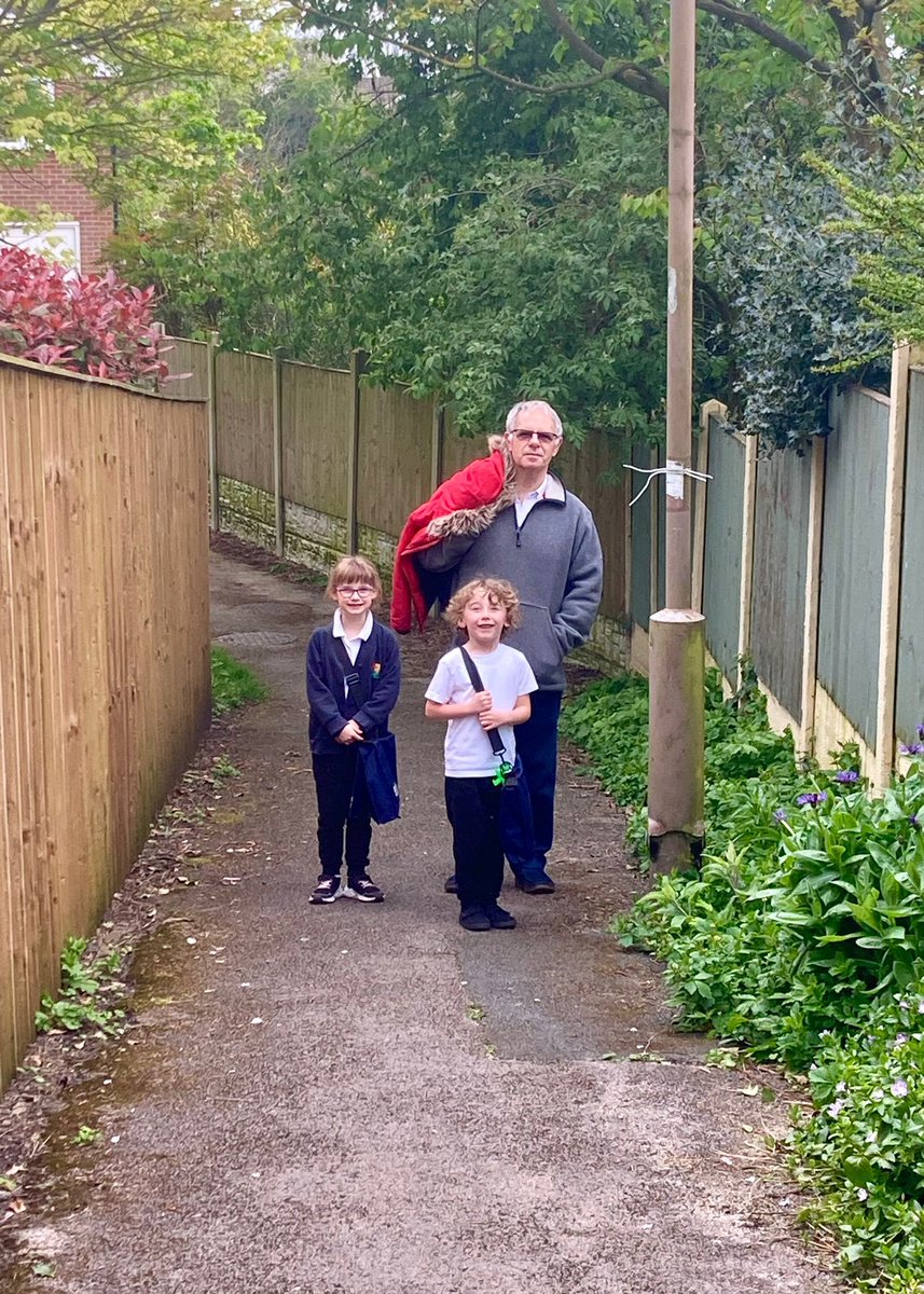 Day 1 of National Walking Month - walking home from school with Granny & Grampy taking the long way round! It took 25mins and totalled1.6km each for T&R today! #MagicOfWalking @BirstallAcad