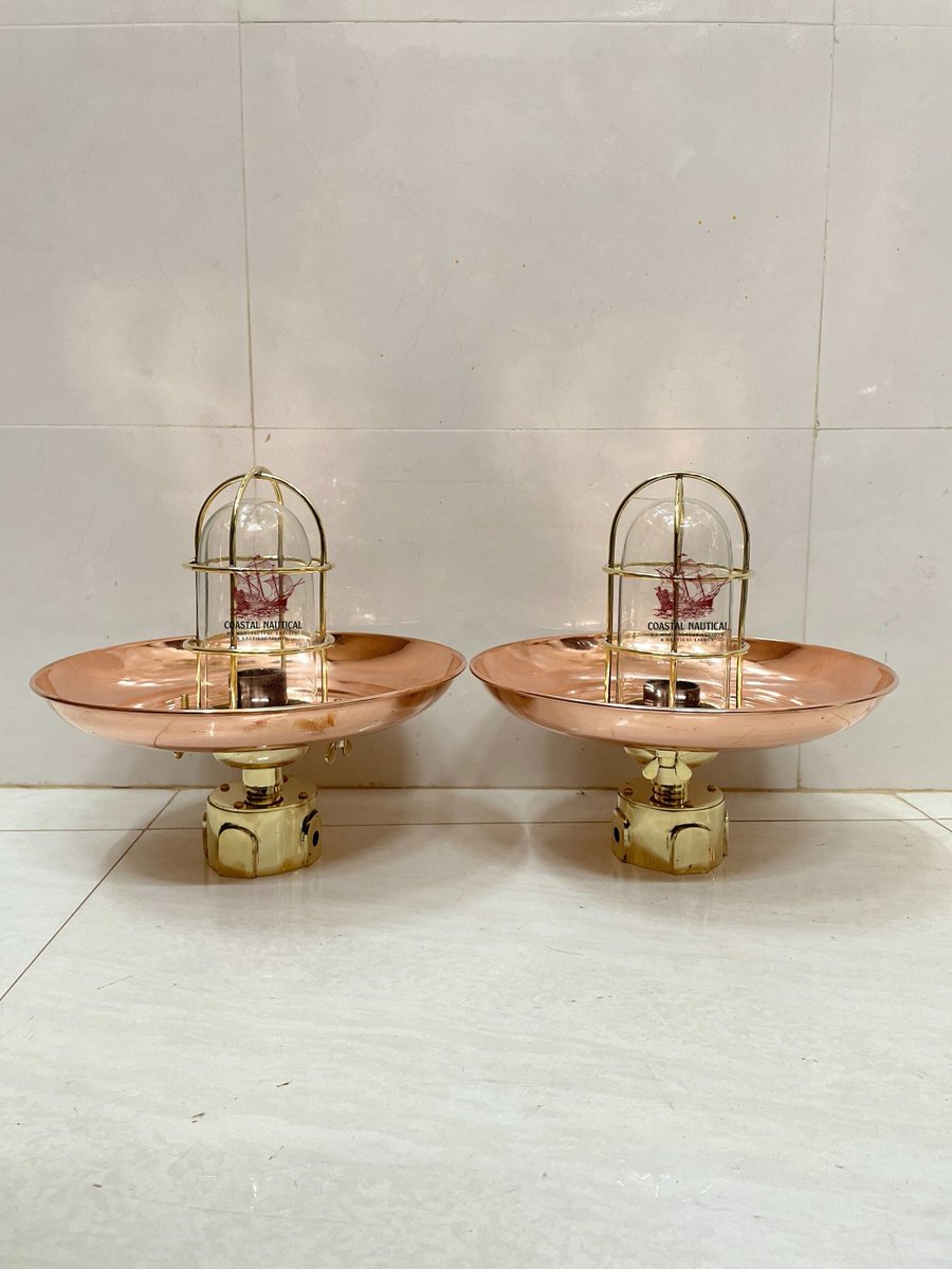 Excited to share the latest addition to my #etsy shop: Home Art Decoration Antique Solid Copper Shade Bulkhead Ceiling Lamp Lot of 2 etsy.me/3UHm9Wo #gold #copper #bedroom #missioncraftsman #glass #yes #clear #downrod #decorationlamp