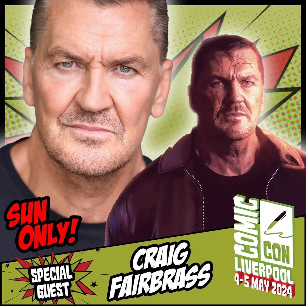 COMIC CON LIVERPOOL Managed to make it work and excited to be in Lovely Liverpool (Sunday only) come by say hello 👊💥🎥 ****** Craig Fairbrass is a leading British Actor from Film, TV and Video Games. Currently seen as Chef Zeff in the No1 Live action Netflix series “One