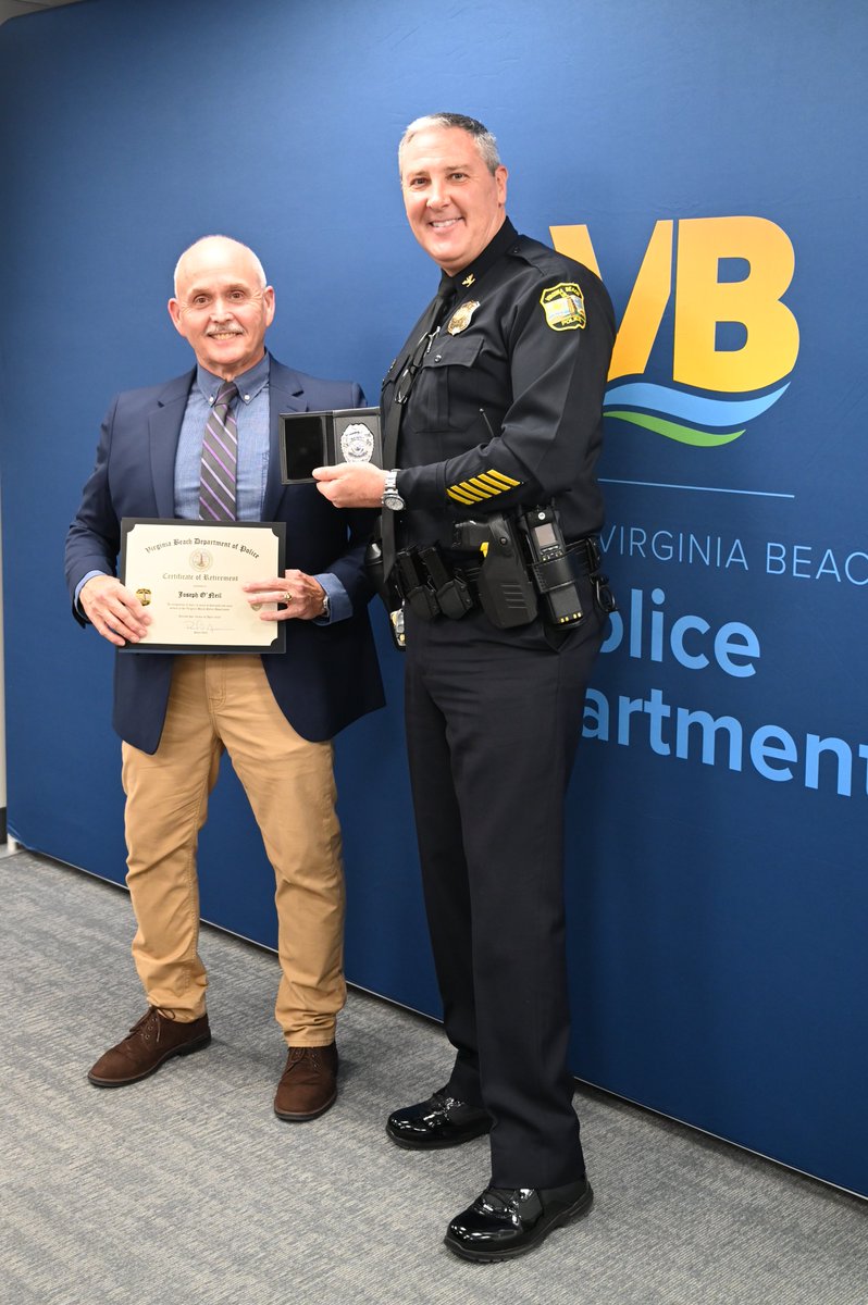 Wishing a happy 1st day of retirement to MPO O'Neil! Read more ➡ linkedin.com/feed/update/ur… We are grateful for 16 years of dedicated service. Congratulations! #VBPD #VB #VirginiaBeach