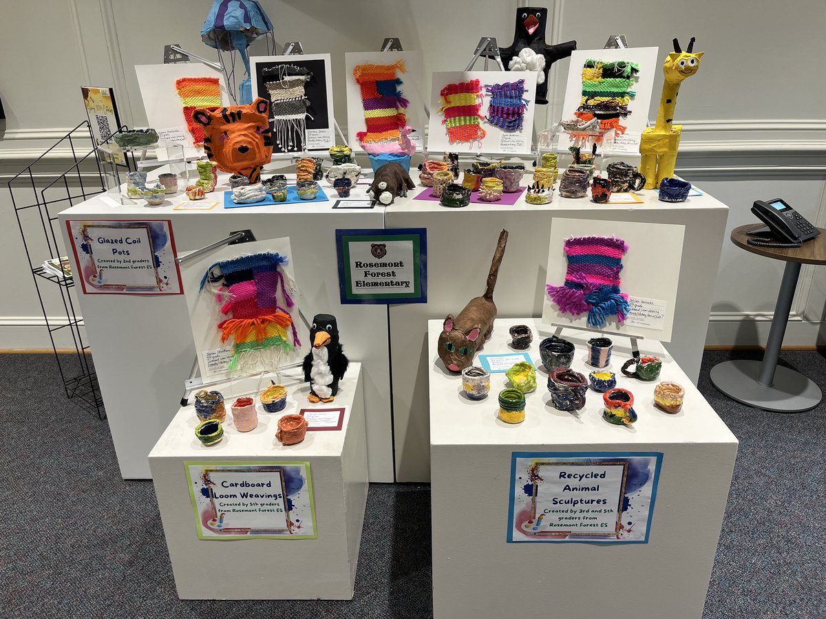 Let’s go ROFO!  3D Bear art show on display in the lobby of VBCPS SAB! @RosemontForest @VBCPSVisualArt
