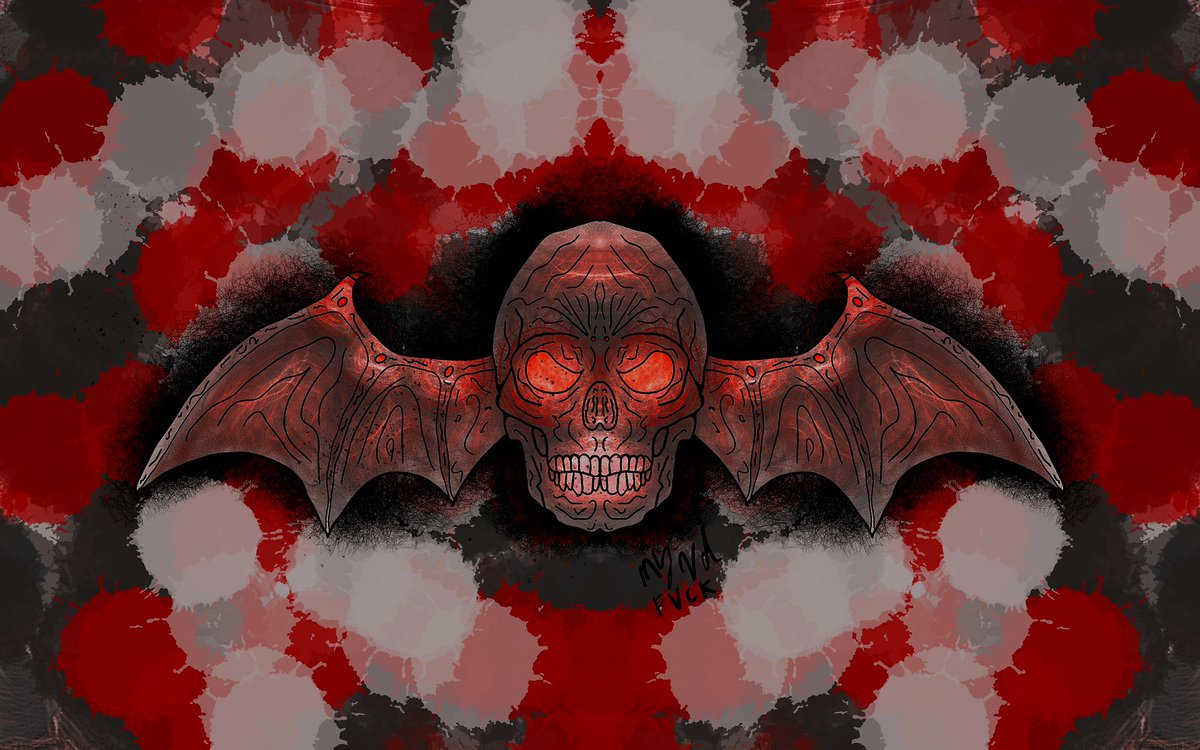 Got bored & done did some art shit! #Deathbat #AvengedSevenfold #Art #Metalhead @TheOfficialA7X