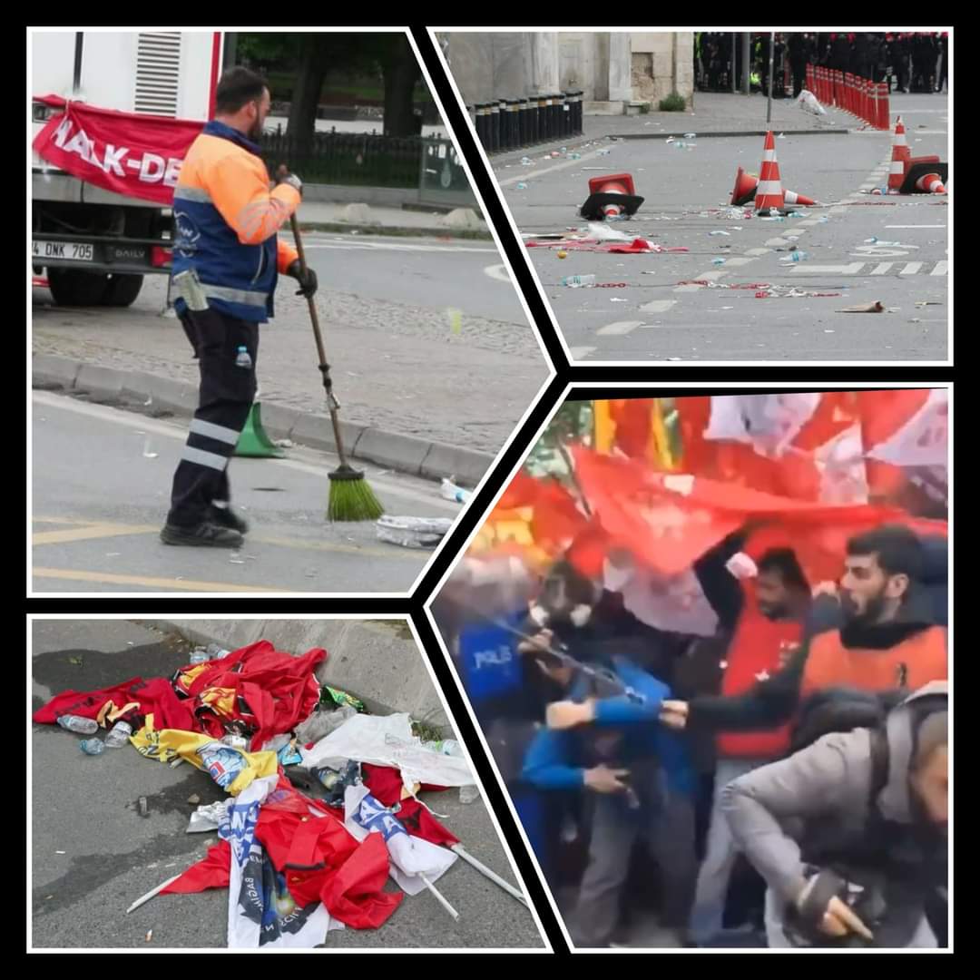 Toplandılar, polise saldırdılar, herşeye sövdüler, ortalığa birbirine kattılar ve çekip gittiler. Velhasıl artıklarını toplamak harbi hasbi işçilere kaldı!. DEVLETİMİN YANINDAYIM POLİSİMİN YANINDAYIM Devlet Bahçeli Recep Tayyip Erdoğan ülkü ocakları Ankara'da Gezi Toma #1MAYIS