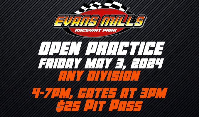 Come dial it in at Open Practice this Friday May 3rd, 4:00pm - 7:00pm. Pit Gates will open at 3:00pm. Pit Passes are $25, and any division is welcome.