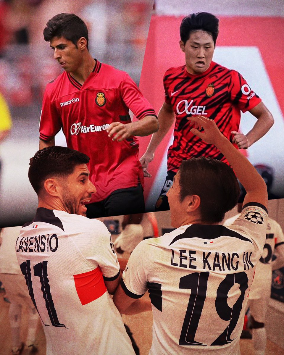 Both @marcoasensio10 and Kang In Lee want now be at Champions League final. Tonight they start this challenge after winning French League. ❤️🖤#Past #Proud #AlwaysRCDMallorca