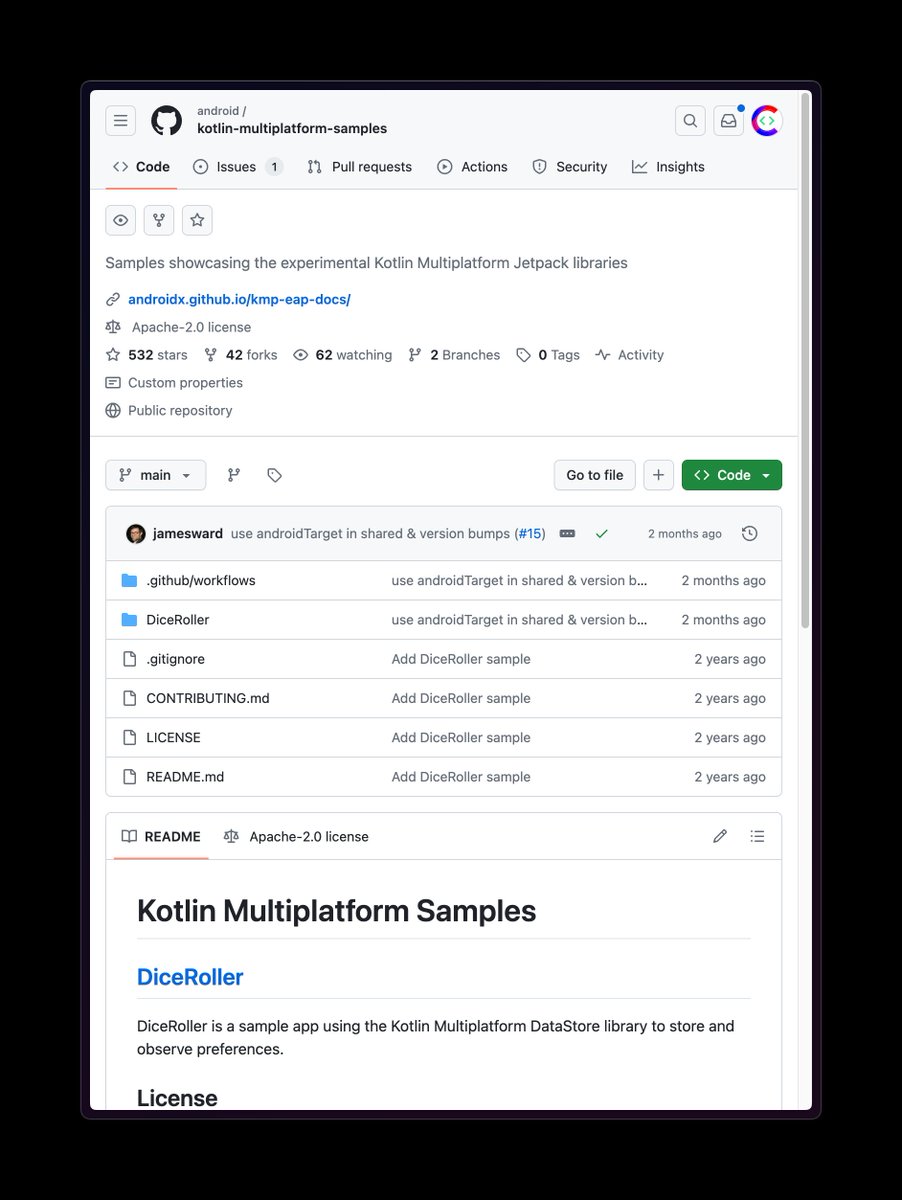 More Kotlin Multiplatform Samples would be nice!
(github.com/android/kotlin…)

@AndroidDev @ianhlake