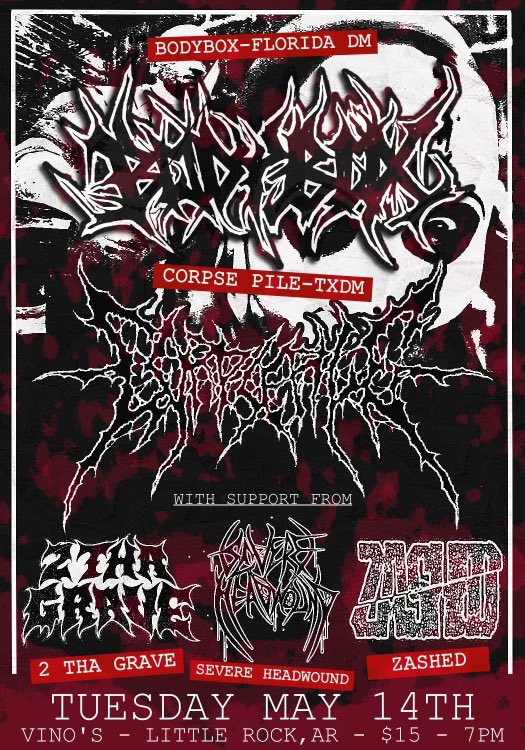 Yet another fucked up bill.. two weeks. Mosh n stomp hard motherfuckers.