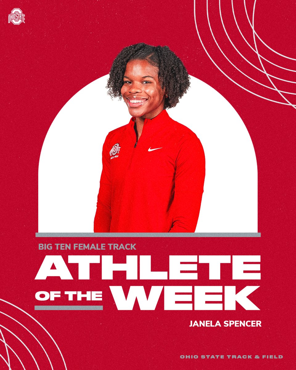 Congratulations to Janela Spencer on being named @bigten female track athlete of the week for the first time 🎉👏 🔗: go.osu.edu/tf-bigtenweekl… #GoBucks