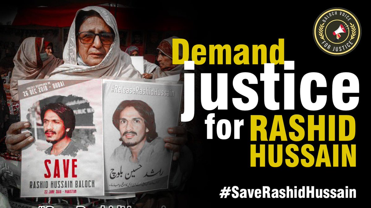 Enforced disappearances in Balochistan are a stain on humanity. We cannot ignore the cries of families longing for their loved ones. Let's raise your voices, demand justice 
#SaveRashidHussain
#BalochMissingPersons #HumanRightsViolations