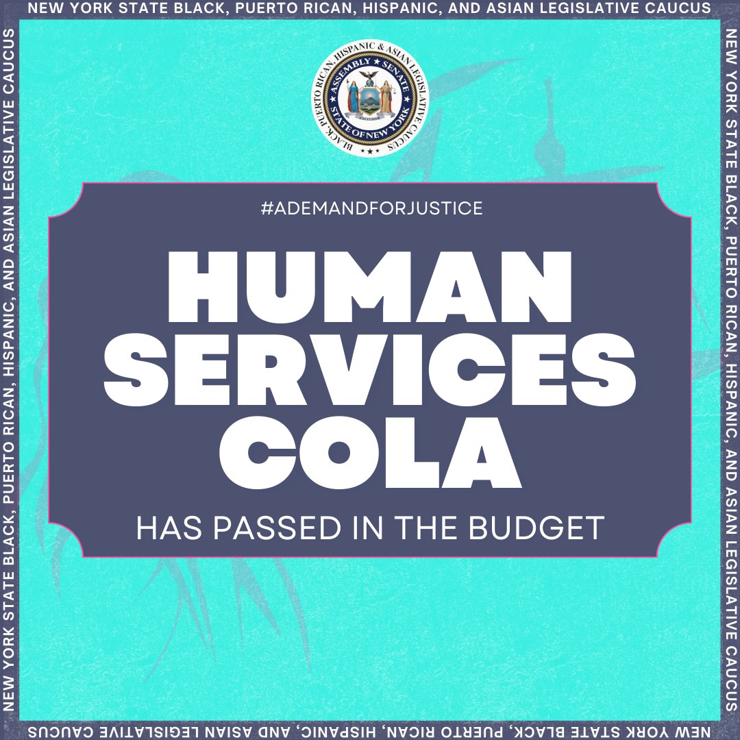 The enacted state budget has increased funding for the Human Services Cost of Living Adjustment (COLA) to provide a targeted salary increase for support staff, direct care staff, clinical staff and non-executive administrative staff throughout New York. #ADemandForJustice