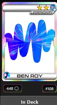 I know value when I see it so thank you @fantasy_top_ for tricking the plebs into thinking Ben Roy here is a low-value card and thereby allowing me to put this Legendary together from weak hands.