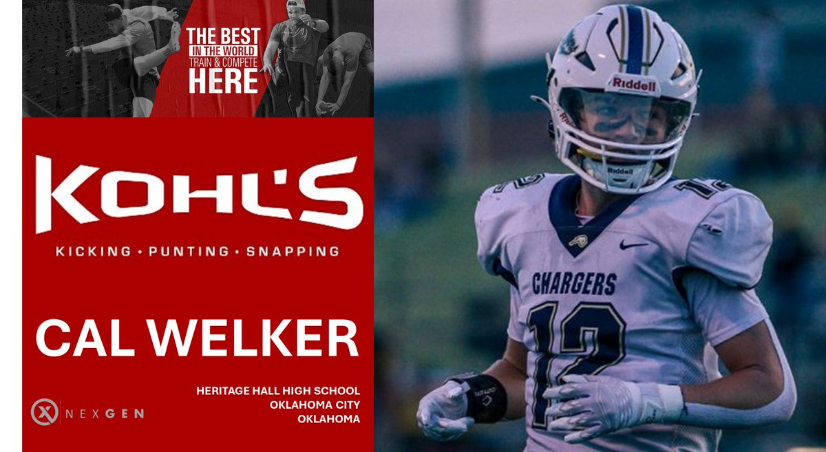 2025 K/WR/DB Cal Welker @cal_welker12 Heritage Hall HS @TheHallFootball (Oklahoma City) set to work Saturday at the @KohlsKicking Texas Spring Showcase