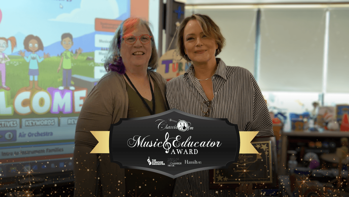 Yesterday, #ClassicFM host Diane Jones visited McKinley-Brighton Elementary to surprise our Music Educator Award honoree for April! 🎉 Congrats, Luba Lesser! As part of her award, we'll be airing a performance from one of her school ensembles in the coming weeks! Stay tuned!