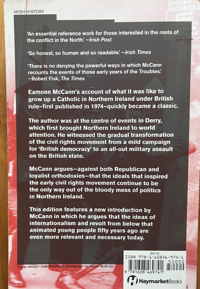 Just completed *War and an Irish Town* by @eamonderry With the sudden rush to address the failings of Stormont to *Deliver for Derry* should read this book. If we are not to repeat the mistakes of the past - must first recognise what actually happened! #HighlyRecommend #Derry