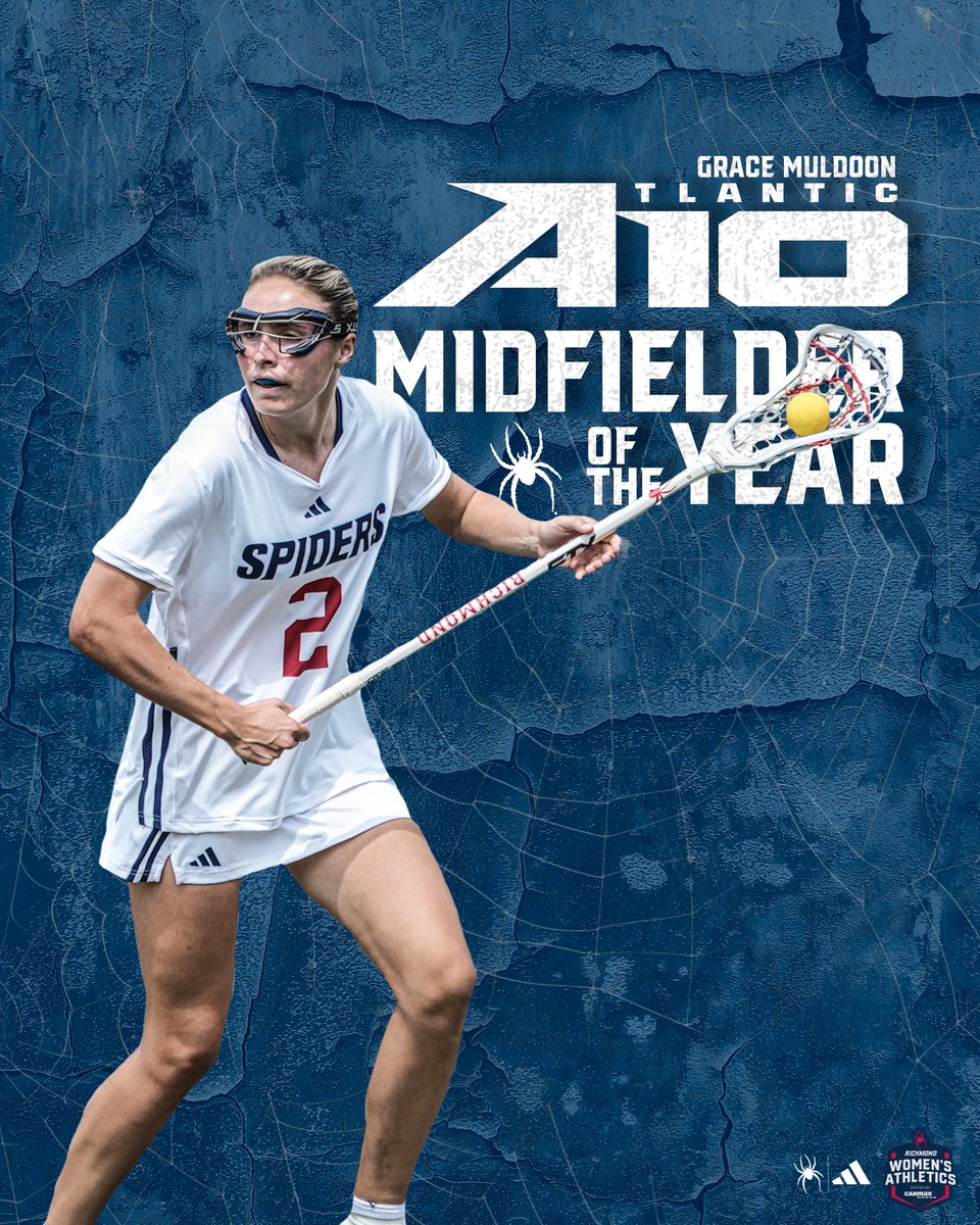Grace Muldoon is your 2024 @atlantic10 Midfielder of the Year! 👑 What an amazing achievement for this 🕷️ in her junior year! Read more here: spides.us/4dpoQmL #OneRichmond #RollDers | @SpiderAthletics