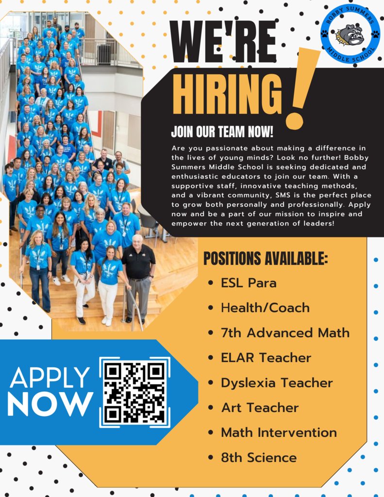 We are currently seeking enthusiastic educators to inspire & empower our students! Check out our latest job postings and be a part of our supportive and dynamic school community. Apply now and help mold the future leaders of tomorrow! 📚🍎 #SummersStrong