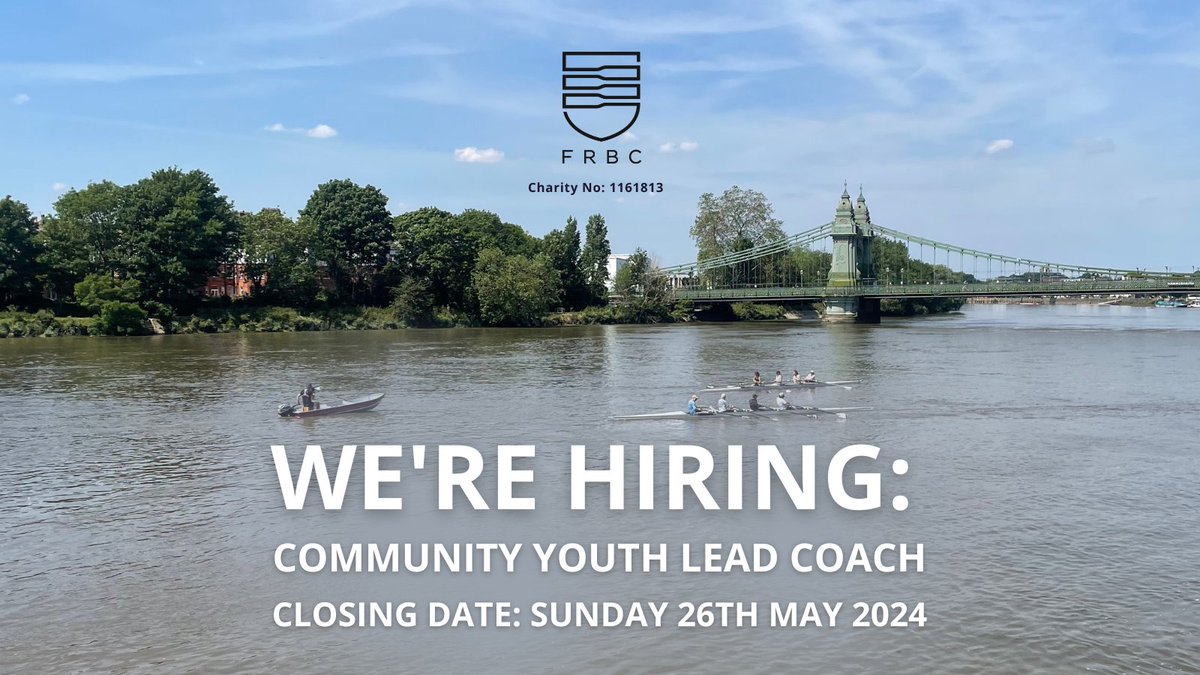 📣 We're hiring a Community Youth Lead #Coach! Join our #charity to champion youth engagement, oversee our junior squad, and lead bursary and inclusion programmes at @FulhamReachBC.🚣‍♂️ 🌟 It is a fun & visible role within FRBC! 💻 For the full #JobSpec fulhamreachboatclub.co.uk/frbc-lead-coac… 👍