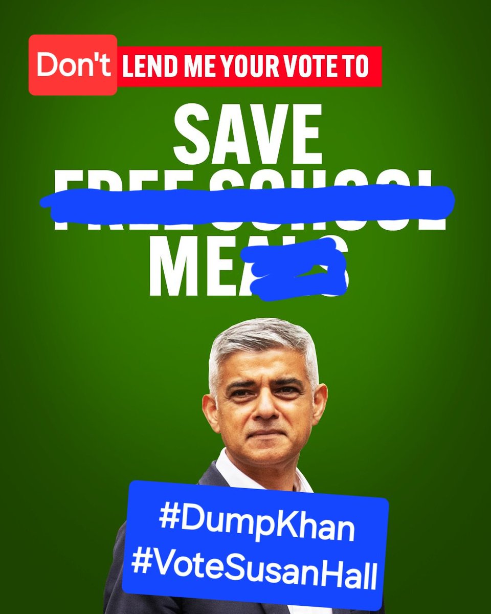 Time to boot out Khan!

Let's take London back tomorrow.

#GetKhanOut #VoteSusanHall 

Only SUSAN HALL can stop all of Labours lies and taxes on low income families.

#SaveLondon #LondonMayor #Election2024 #LabourDay2024