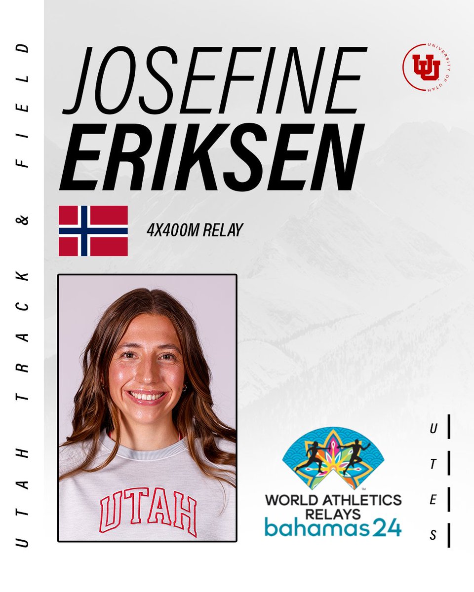 Best of luck to Josefine Eriksen (🇳🇴) and Dinedye Denis (🇨🇮) this weekend at the #WorldRelays as they look to earn a spot at this year's @Olympics in Paris with their respective countries. #RoadToParis2024

MORE DETAILS ➡️ bit.ly/3JIniqo

#GoUtes | #UtahTFXC