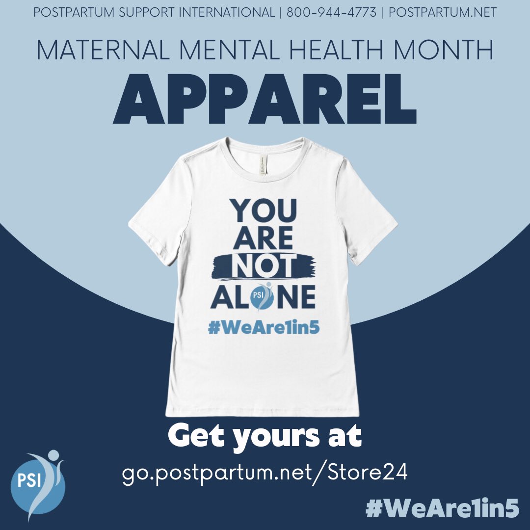 Today is #worldmmhday and the 1st day of Maternal Mental Health Month! ✨ Make an impact in style. Tell your story in a video posted as a reel or to your story wearing a #WeAre1in5 T-Shirt. Shop Now ➡️ link in bio or visit go.postpartum.net/Store24